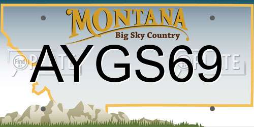 AYGS69 Montana License Plate