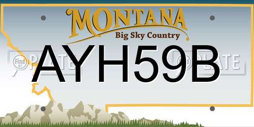 AYH59B Montana License Plate