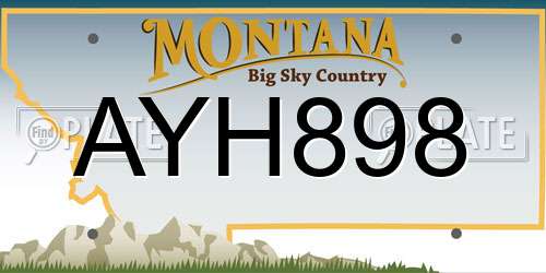 AYH898 Montana License Plate