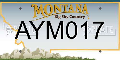 AYM017 Montana License Plate