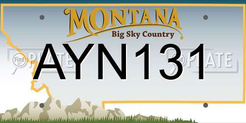 AYN131 Montana License Plate