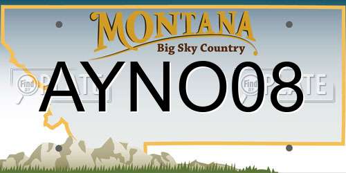 AYNO08 Montana License Plate
