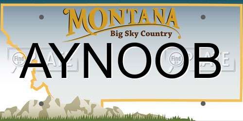 AYNOOB Montana License Plate