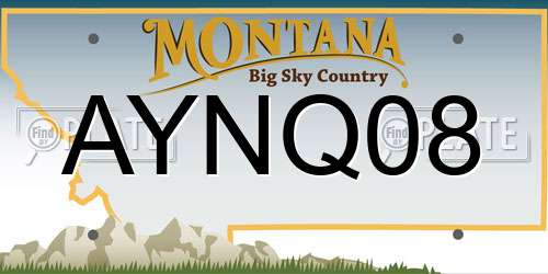 AYNQ08 Montana License Plate