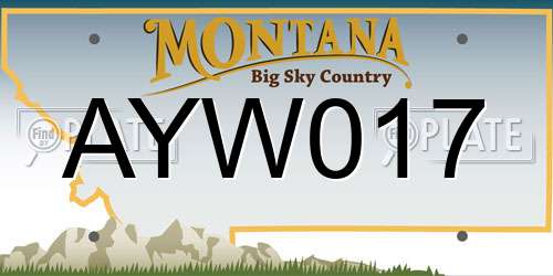 AYW017 Montana License Plate
