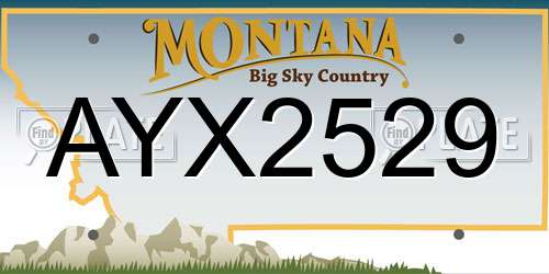 AYX2529 Montana License Plate