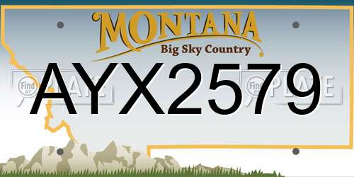 AYX2579 Montana License Plate