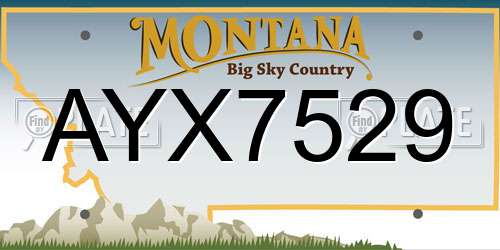 AYX7529 Montana License Plate