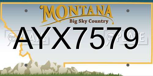 AYX7579 Montana License Plate