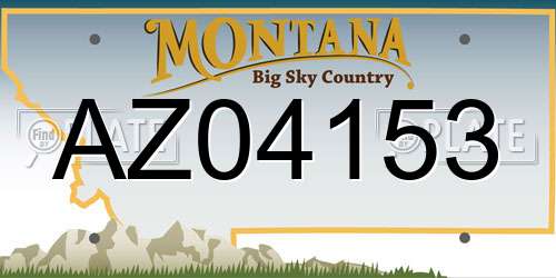 AZ04153 Montana License Plate