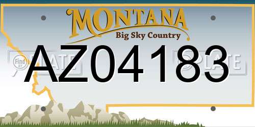 AZ04183 Montana License Plate