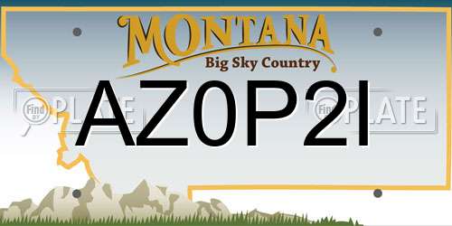 AZ0P2I Montana License Plate