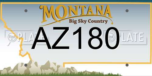AZ180 Montana License Plate