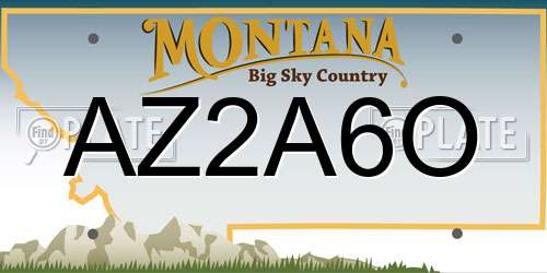AZ2A6O Montana License Plate