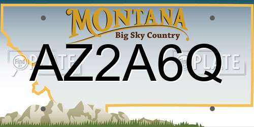 AZ2A6Q Montana License Plate