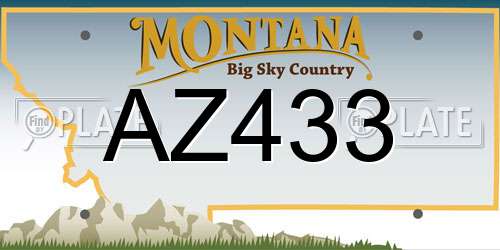AZ433 Montana License Plate