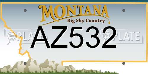 AZ532 Montana License Plate
