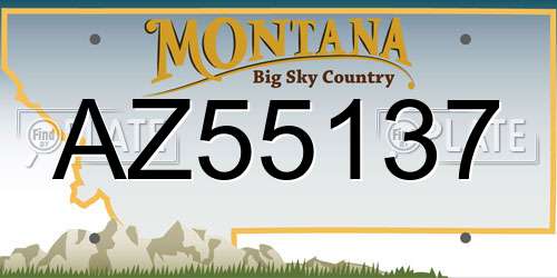 AZ55137 Montana License Plate