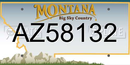 AZ58132 Montana License Plate