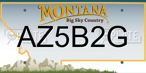 AZ5B2G Montana License Plate