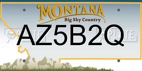 AZ5B2Q Montana License Plate