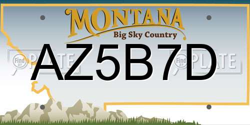 AZ5B7D Montana License Plate