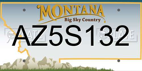 AZ5S132 Montana License Plate