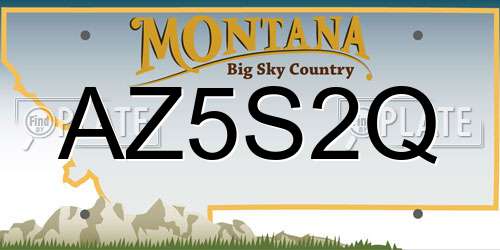 AZ5S2Q Montana License Plate