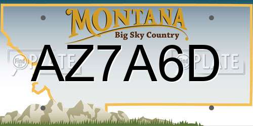 AZ7A6D Montana License Plate