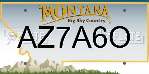 AZ7A6O Montana License Plate