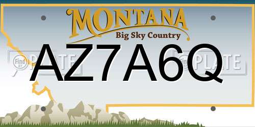 AZ7A6Q Montana License Plate