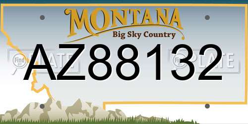 AZ88132 Montana License Plate