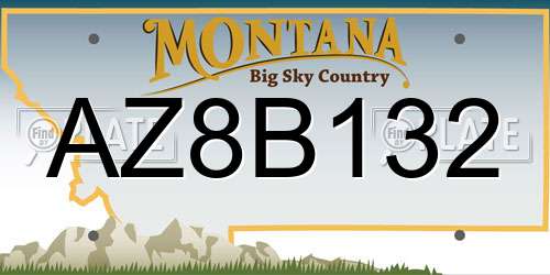 AZ8B132 Montana License Plate