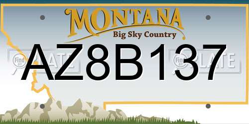 AZ8B137 Montana License Plate