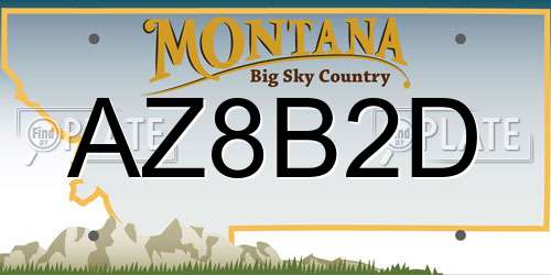 AZ8B2D Montana License Plate