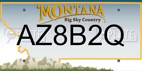 AZ8B2Q Montana License Plate