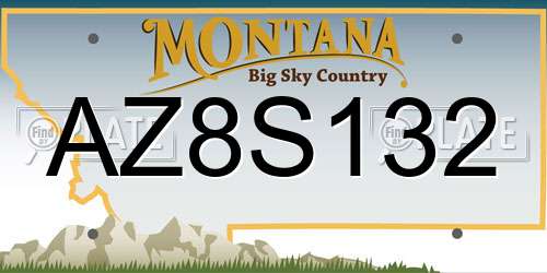 AZ8S132 Montana License Plate