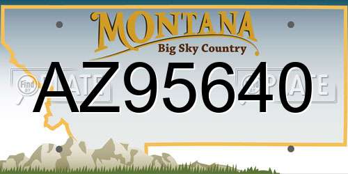 AZ95640 Montana License Plate
