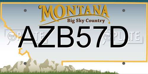 AZB57D Montana License Plate