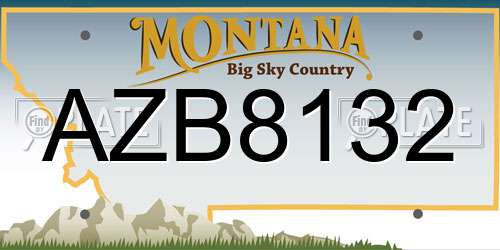 AZB8132 Montana License Plate