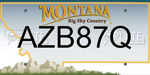 AZB87Q Montana License Plate