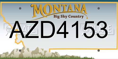 AZD4153 Montana License Plate
