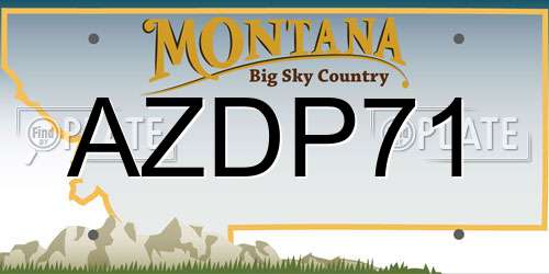 AZDP71 Montana License Plate