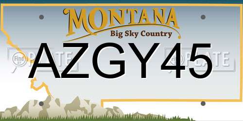AZGY45 Montana License Plate