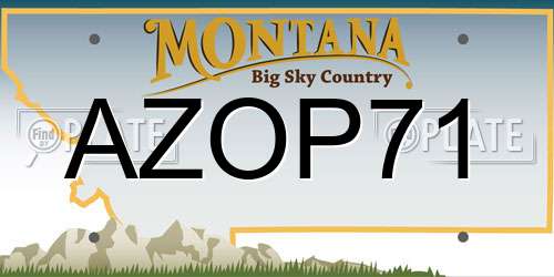 AZOP71 Montana License Plate