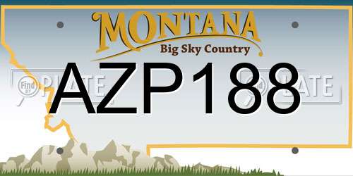 AZP188 Montana License Plate