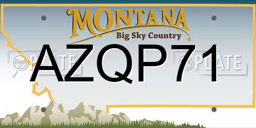 AZQP71 Montana License Plate