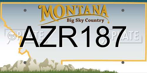 AZR187 Montana License Plate