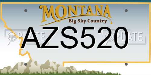 AZS520 Montana License Plate