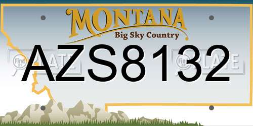 AZS8132 Montana License Plate